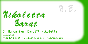 nikoletta barat business card